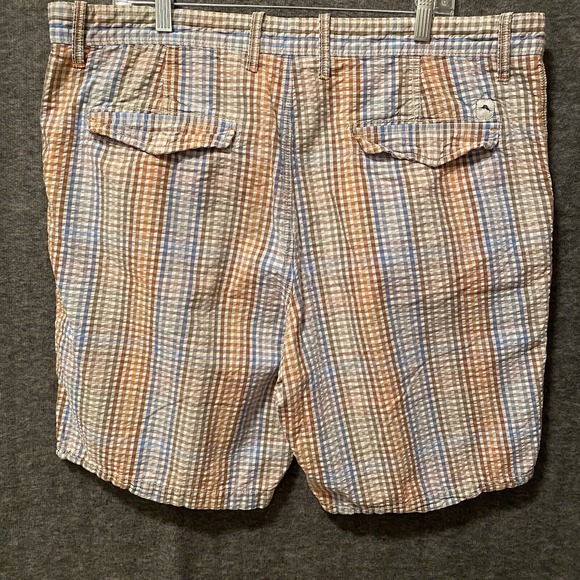 Tommy Bahama Shorts Mens 40‎ Gingham Plaid Chino Seersucker Cotton Snap Pockets - Picture 6 of 12